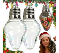 Christmas Bulb Gift Jar, 2026 New Plastic Fillable Giant Christmas Light Bulb Gift Jar, DIYChristmas Gifts Light Bulbs Containers, LightBulb Candy Jars Ornaments Crafts for Party Favors Supplies