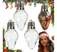 Christmas Bulb Gift Jar, 2026 New Plastic Fillable Giant Christmas Light Bulb Gift Jar, DIYChristmas Gifts Light Bulbs Containers, LightBulb Candy Jars Ornaments Crafts for Party Favors Supplies