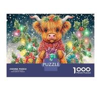 Christmas Bull 1000 Piece Jigsaw Puzzle Age 12+ for Fun Challenges Gift Giving 38x26cm/1000pcs