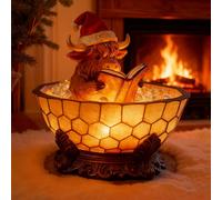 Christmas bull lantern Highland cow theme warm light