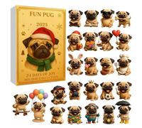 Christmas Bulldog Ornaments Countdown Calendar | 24 Days Two-Dimensional Acrylic Decoration - Christmas Tree Decoration | For Holiday Birthday Party Offices Home Room Classroom School Student House