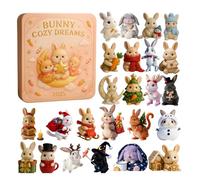 Christmas Bunny Flat Decoration 24 Days - Advent Bunny Countdown Calendar, for Holiday, Classroom, Desk, Wall Tree, Children, Teenagers, Adults, Boys, Girls, Men, Family