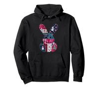 Christmas Bunny Patchwork Snowman Tree Pullover Hoodie