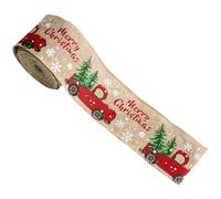 Christmas Burlap Ribbon with Wire Edging for DIY Holiday Bow Making,
