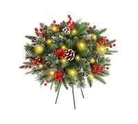 Christmas Bushes for Pots with Integrated - LED 50 cm 8 Timer Modes - Outdoor Decorations for Christmas Plants - Decorations for Parties in the Garden Path Home and Outdoor