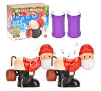 Christmas Butt Bubble Machine,Santa Fart Bubble Machine, Christmas Funny Bubble Blowing Santa, Santa Bubble Machine For Kids, Christmas Funny Santa Electric Bubble Blowing Santa Bubble Machine (1PC)(2