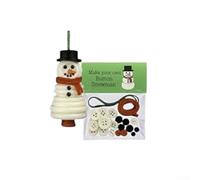 Christmas Button Craft Kit DIY Ornament Set with Santa Claus Snowmen Angels and Trees for Creative Holiday Decorations and Family Activity Projects (The Snow Man)