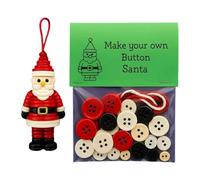 Christmas Button Craft Kit with Precut Designs & All-Inclusive Materials for Kids Holiday Family Activity, Classroom DIY Projects, Festive Home