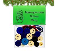 Christmas Button Ornament Kit, Handmade DIY Craft Set for Seasonal Decorations, Perfect for Family Gatherings, Wire, Felt 2