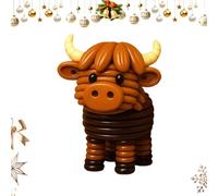 Christmas Button Ornament Kits - Button Highland Cow Handmade Set,Christmas Window Ornaments for Courtyard Patio Garden Parties Holiday Lawn Windowsills