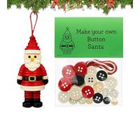 Christmas Button Ornaments,Hangable Santa Angel Snowman Christmas Tree Pendant - Kids Pendant Charm DIY Decoration Making Set for Adults Holiday Crafting Rearview Mirror Car Home Party Favor
