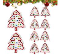 Christmas Buttons - 10 Piece Tree Shaped Needle Decorations And Ornaments - 2D Acrylic Christmas Decorations For | For Kids Adults Autumn Women Men Sock Clothing Holiday Ornaments
