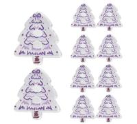 Christmas Buttons, 10-Piece Tree Shaped Pin as Decoration and Ornament, 2D Acrylic Christmas Craft Accessories, for Decorating Children, Adults, Women, Men, Stocking Clothing