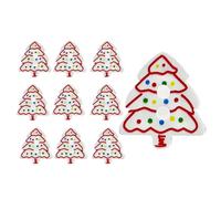 Christmas Buttons | 10 Pieces of Decorative Tree Shaped Pins 2D Acrylic Christmas Ornaments - For Adults Women Men Socks Clothing Decoration