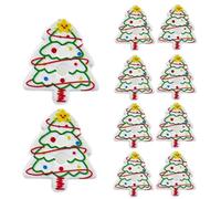 Christmas Buttons, 10 Pieces Pin Ornament Tree Shape, 2D Acrylic Christmas Ornaments, for Adults Women Men Decoration Holiday Clothing