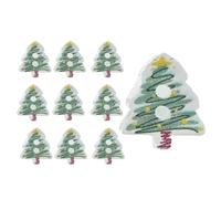 Christmas Buttons - 10 Pieces Tree Shaped Ornament for Decoration with Pin | 2D Acrylic Christmas Buttons for Crafts - Decorate Adults Clothes Accessories