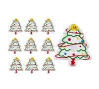 Christmas Buttons for Craft | 10 Pieces Tree Shaped Decoration | 2D Acrylic Buttons for Christmas for Clothing - For Adults Women Men Socks Clothing Decoration
