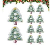 Christmas Buttons for Crafts, 10-Piece Tree Shaped Decoration Needle, 2D Acrylic Christmas Decorations for Crafts, for Children, Adults, Autumn, Women, Men, Stockings, Clothing