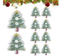 Christmas Buttons for Crafts - 10 Pieces Tree Shaped Ornament for Decoration with Pin | 2D Acrylic Christmas Ornaments for Arts and Crafts for Adults Women Men Stocking, Se référer à la description