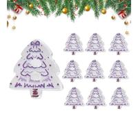 Christmas Buttons for Crafts, 10 Pieces Tree Shaped Pin Ornament - 2D Acrylic Christmas Ornaments for Crafts, for Decorating Adults Clothes Accessories