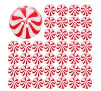 Christmas Buttons for Crafts, 50 Pieces Round Replacement, 4 Holes Candy Cane Stripe Resin Buttons, for Women Home Repair and Craft Project