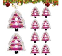 Christmas Buttons - Tree-Shaped Pin Ornaments, 10 Pieces Colorful 2D with Sturdy Designed, Acrylic Decorative Buttons for Projects, Seasonal Outfits, Fall Crafts and Christmas Activities