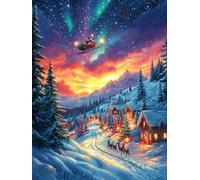 Christmas Cabin in A Snowy Valley 500 Pcs Jigsaw Puzzles Wildlife Pet Puzzles for Adults Teens Fun Family Game Team Building Stress Reducing Autumn Durable Cardboard 500 PCS