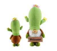 Christmas Cactus Gnome - Soft Fabric Toy Dwarf Style Miniature Fun Creative Decoration | Novelty Ornament for Holiday Parties, Home Shelves, Offices, Cozy Winter Warm Ambience