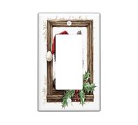 Christmas Cairn Terrier Dog Decorative Light Switch Cover Plate 1 Gang Single Rocker, Funny Xmas Windows Switchcover Switchplate, Pet Electrical Faceplate for Kitchen Living Room