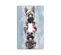 Christmas Cairn Terrier Dog Decorative Light Switch Cover Wall Plate 1 Gang Single Toggle, Xmas Fun Watercolor Electrical Faceplate for Kitchen Bathroom, Pet Switchcover Decor