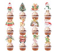 Christmas Cake Decorations,Christmas Cake Toppers,Set2 36Pcs,Xmas Party Decorations,Cupcake Toppers For Cake Decorations,Winter Holiday Party Fruit Cake Decoration Supplies