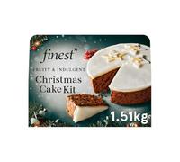 Christmas Cake Kit 1.51kg - A Complete DIY Baking Kit with Brandy Soaked Fruits - French Brandy Marzipan, Icing & Apricot Jam for a Traditional Homemade Festive Cake