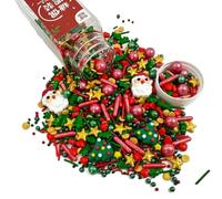 Christmas Cake Topper Sprinkles Decoration Candy Santa Claus Cupcake Dessert Cookie Sprinkle 100g/ 3.5oz (A)