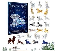 Christmas Calendar 2025 Crystal Dog Advent | 2D Acrylic Decorations - Countdown Calendar for 24 Day Dog Ornaments | For Home, Christmas Tree