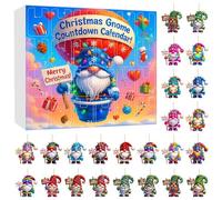 Christmas Calendar 2025 Cute Cartoon Gnomes 2D Flat Printed Gnomes 2D Pendant Advent Calendar Hot Words Pendant Advent 32cm/ 12. 6in (Beige, 32cm)