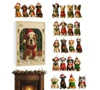 Christmas Calendar 2026 2D Acrylic 24 Days Advent Dog Decor | Christmas Calendar Countdown Box for Kids Teens Adults Home Office Wall Window Tree Party Holiday A