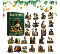 Christmas Calendar - 24 Days 2D Acrylic Home Decor 2025 - Hound Christmas Countdown Calendar | for Holiday Party Adults Desk Office Living Room Bedroom Kitchen Car Window
