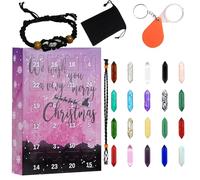 Christmas Calendar 24 Days - Christmas Crystal Advent | Stone Kit for Teen Kids Yoga Meditation Collection Holiday Learning Family