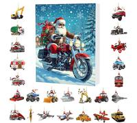 Christmas Calendar, 24 Doors Christmas Calendar 2025, Acrylic Santa Claus Transport Motif, 2D Decorative Souvenir, For Festive Tree, Home, Garden