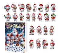 Christmas Calendar - 26x18cm Creative Acrylic Ornament 2D for Boys with Festive Snowman Theme Tree Decoration for Women Men Girls Adults Window Table Affi