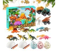Christmas Calendar - 29x26x8cm Dinosaur ArrivalCalendar, Dinosaur Cars Toy Set, Fun Kids Surprise Figures, Educational Play Set | Holiday Party Collection for Learning Decorations Boys Girls