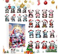 Christmas Calendar | 2D Acrylic 24 Days Countdown Calendar Panda Ornament - Festive Ornament Pendant for Window Activities Holiday Festival Tree Gathering Party Wall