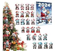 Christmas Calendar - 2D Acrylic 24 Days Countdown Calendar Panda Ornament,Ornament Festive Pendant for Activities Holiday Wall Window Party Tree Festival Gathering