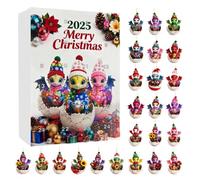 Christmas Calendar 2D Acrylic Countdown Calendar Advent Decoration Christmas Calendar 24 Days with Dinosaur Pendant for Adults, Family, Friends, Women, Men and