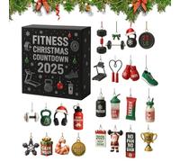 Christmas Calendar - 2D Acrylic Decoration for Advent, 24 Days Workout Equipment for Decorating the Christmas Tree - For Home, Gym, Window, Wall and Family Party