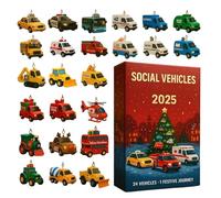Christmas Calendar - 2d Acrylic Hangable Ornament - Miniature Car Christmas Countdown,for Teens Girls Boys Family Fun Activity Learning Development
