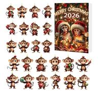 Christmas Calendar 2D Acrylic Monkey Ornament Decoration