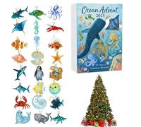 Christmas Calendar | 2D Acrylic Ornament - 24 Days Sea Animals Christmas Calendar Advent 2025 - for Tree Development Kids Family Fun Activity Teens Toddler Girls Boys