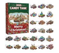 Christmas Calendar - 2D Acrylic Pendant Candy Tank Decoration | 24 Days Christmas Countdown Ornament,for Holiday Seasonal Halloween Easter Kids Teens Adults Seasonal
