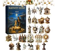 Christmas Calendar | Acrylic Joyful 2D Festive,24 Days Countdown Nativity Scene Calendar,for Gathering Festival Holiday Party Activities Men Family Women Kids Adults